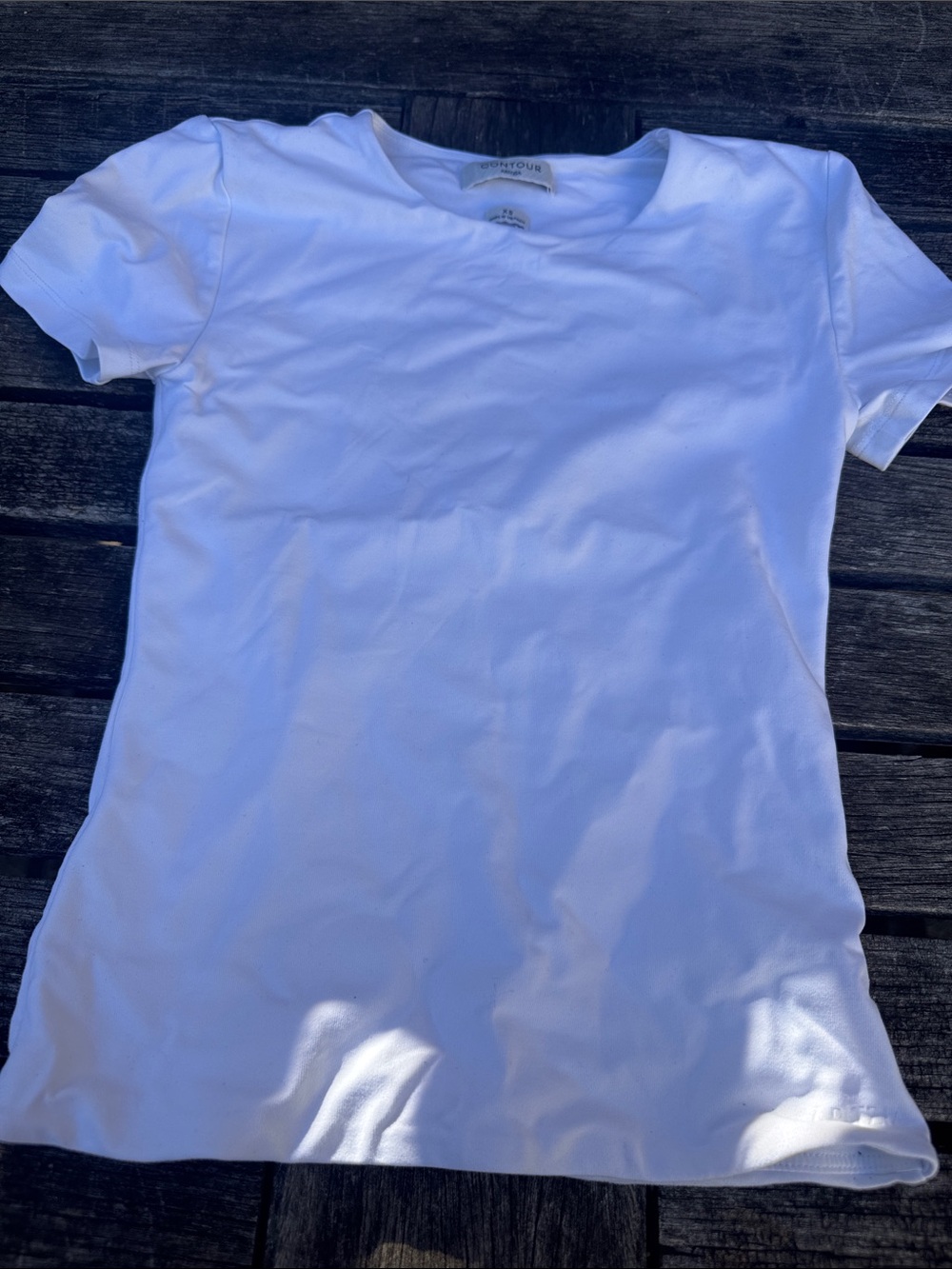 Aritzia White Short Sleeve Crew Tee